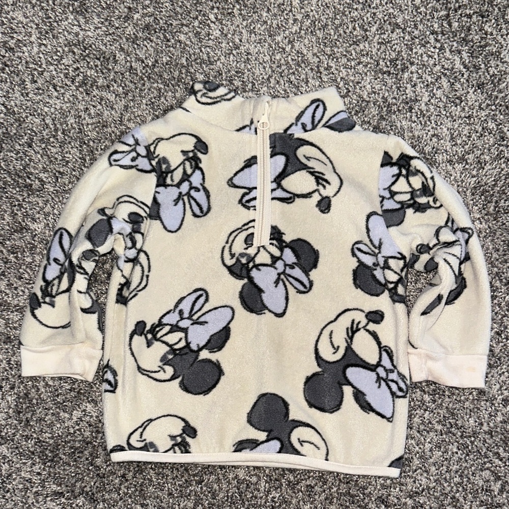 Disney Minnie Mouse Cream Quarter Zip Sweatshirt